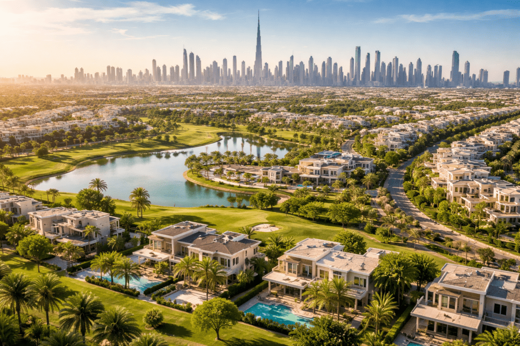 dubai hills estate aerial view